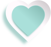 Turquoise Paper Cut Heart With Shadow png