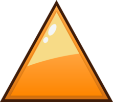 botón de triángulo naranja de dibujos animados png
