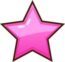 botón de estrella rosa de dibujos animados png