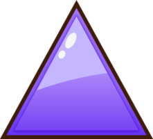 bouton triangle dessin animé violet png