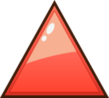 bouton triangle dessin animé rouge png