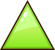botón de triángulo verde de dibujos animados png