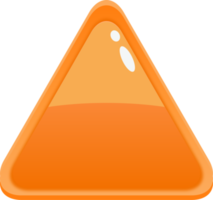 orange Cartoon-Dreieck-Schaltfläche png