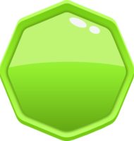 Green Cartoon Octagon Button png