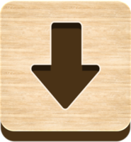 Wooden Down Arrow Button, Wooden Icon png