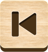 Wooden Play Back Button, Wooden Icon png