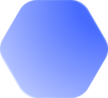 hexagone dégradé bleu, bouton hexagone dégradé png