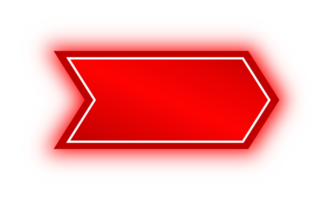 banner de flecha roja de neón, flecha de neón png