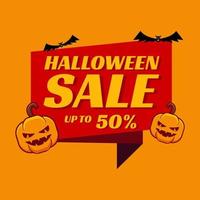 Halloween sale sign banner template design vector