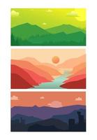 Mountain landscape scenery flat minimalist design for wall decoration vector design