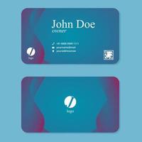 Elegant business card template blue gradient vector design