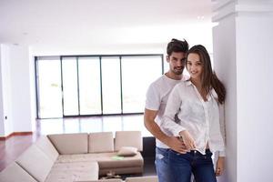 relaxed young couple at home photo