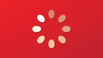 Eggs on red background. Vector background