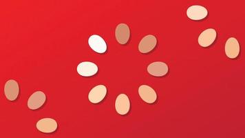 Eggs on red background. Vector background