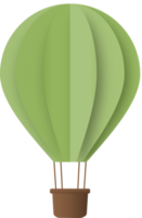 ballon à air chaud en papier vert, papier ballon à air chaud découpé png