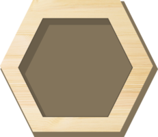 bouton de jeu hexagone en bois avec trou png