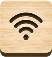 houten Wifi knop, houten icoon png