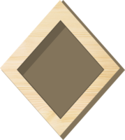 bouton de jeu losange en bois avec trou png