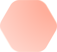 Orangefarbenes Sechseck mit Farbverlauf, Sechseck-Schaltfläche mit Farbverlauf png
