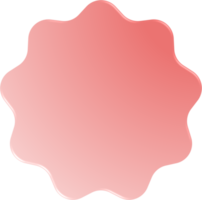 Red Gradient Wavy Circle, Wavy Circle Button png