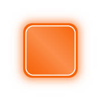 bannière carrée orange fluo, carré néon png