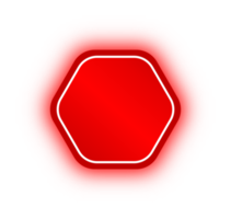 bannière hexagonale rouge néon, hexagone néon png