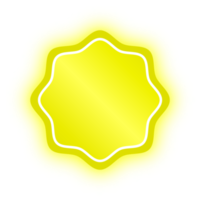 bannière de cercle ondulé jaune néon, cercle ondulé néon png