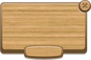 Wooden Panel For Game UI In Cartoon Style png