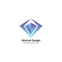 Diamond minimal logo template. Vector illustration