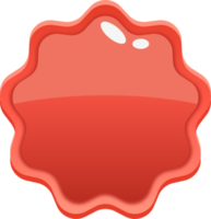 Red Cartoon Wavy Circle Button png