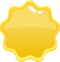 botón de círculo ondulado de dibujos animados amarillo png