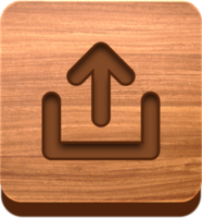 Wooden Upload Button, Wooden Icon png