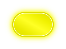 banner de retângulo arredondado neon amarelo, retângulo arredondado neon png