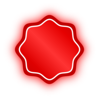 bannière de cercle ondulé rouge néon, cercle ondulé néon png