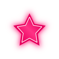 banner de estrella rosa neón, estrella de neón png