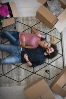 Top view of attractive young couple photo