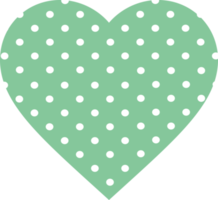 Green Heart With Polka Dots png