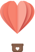 Herz-Heißluftballon-Papierschnitt, herzförmiger Heißluftballon png