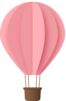 globo de aire caliente de papel rosa, corte de papel de globo de aire caliente png