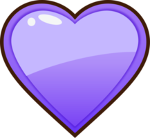 bouton coeur dessin animé violet png