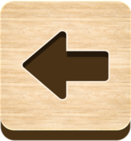 Wooden Left Arrow Button, Wooden Icon png