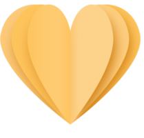 Yellow Paper Heart Png, Paper Heart Valentine's Day png