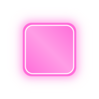 bannière carrée rose fluo, carré néon png