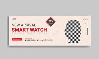 Smart watch sale social media cover web banner template design vector