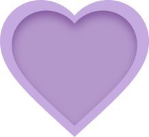 estilo de corte de papel en capas de corazón púrpura en blanco png