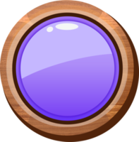 Purper tekenfilm ronde houten knop png