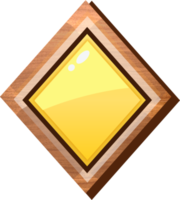 Yellow Cartoon Rhombus Wooden Button png