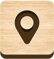 Wooden Location Pin Button, Wooden Icon png