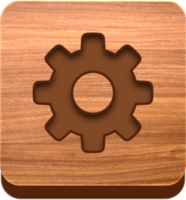 Wooden Settings Button, Wooden Icon png