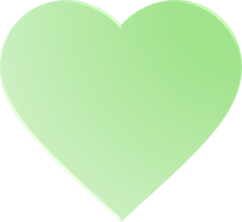 coeur dégradé vert, bouton coeur dégradé png